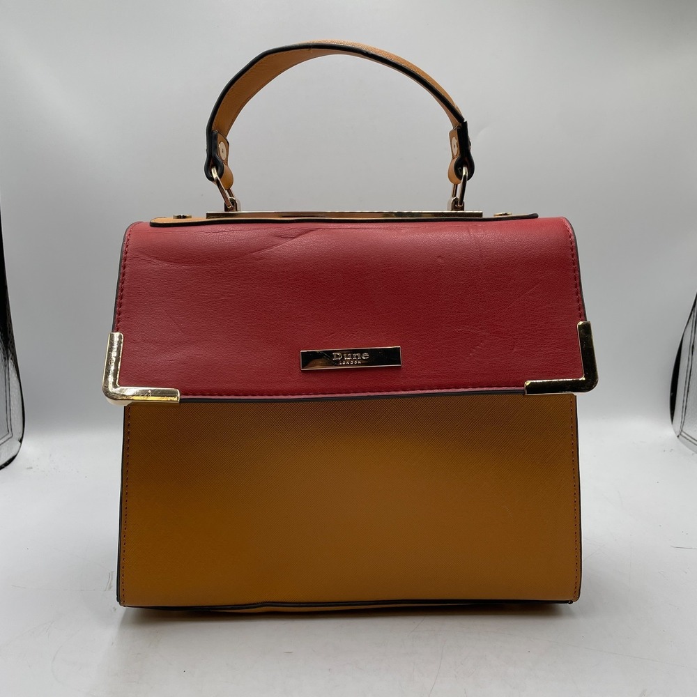 Dune London Bag Womens Rust Red Chestnut Leather Inner Pocket Top Handle Handbag